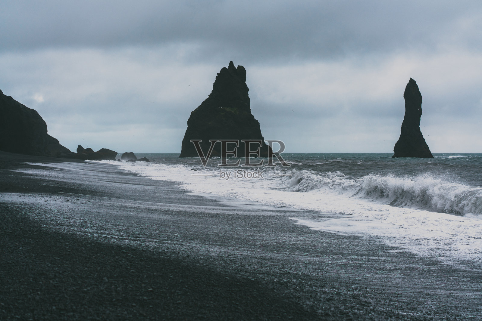 冰岛维克的黑沙滩照片摄影图片