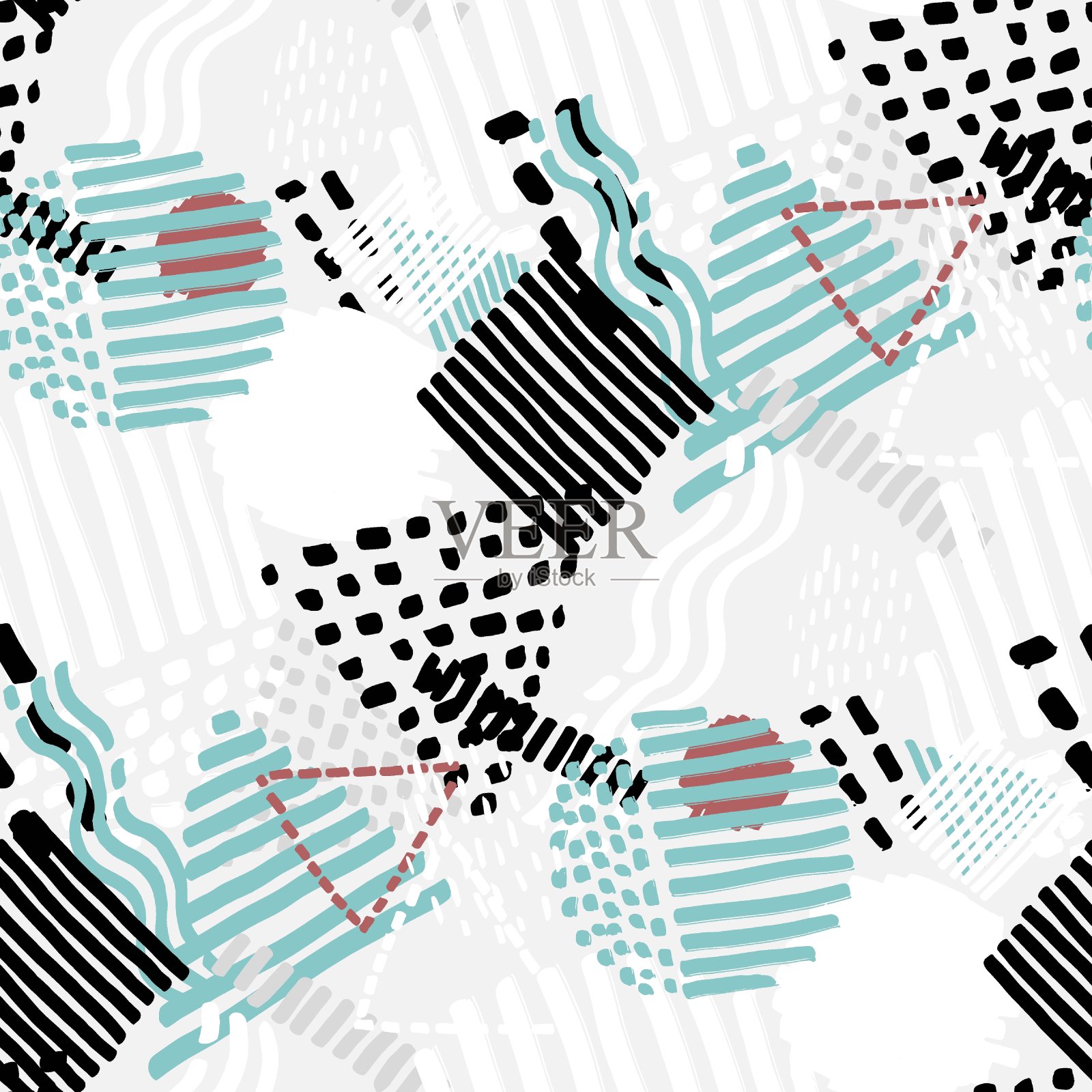 复古风格的无缝图案。插画图片素材