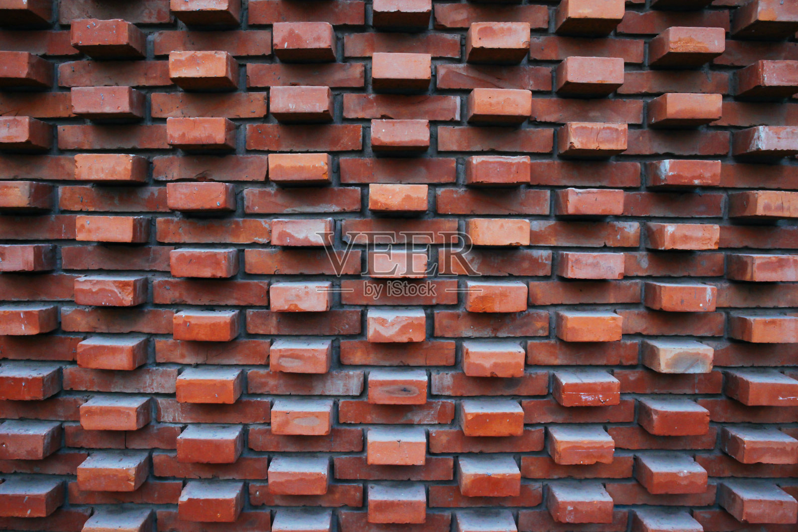 弹出红棕色砖墙纹理背景-建筑设计照片摄影图片