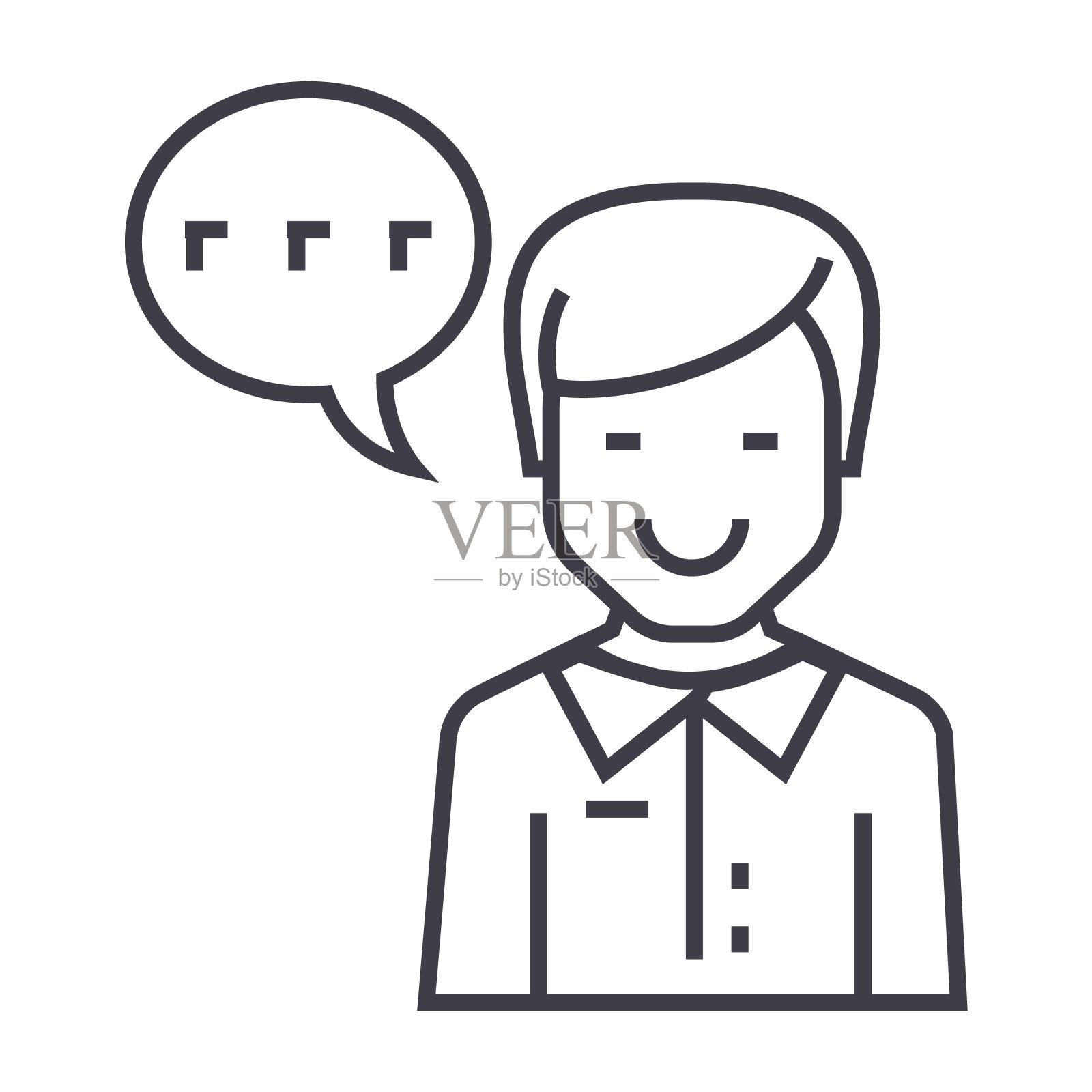 人说话矢量线图标，标志，插图的背景，可编辑的笔触设计元素图片