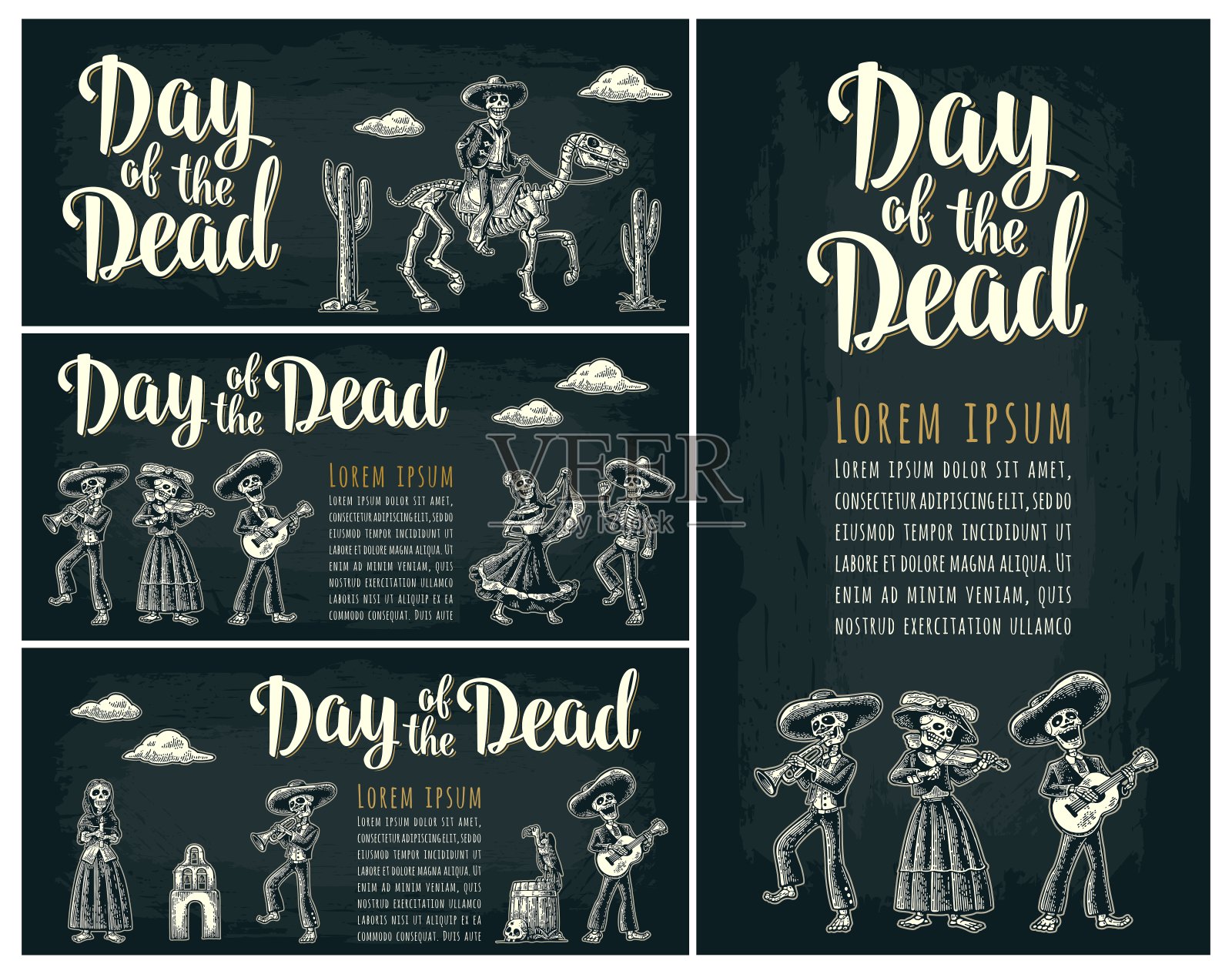 死亡之城的水平海报。死难者纪念日。设计模板素材