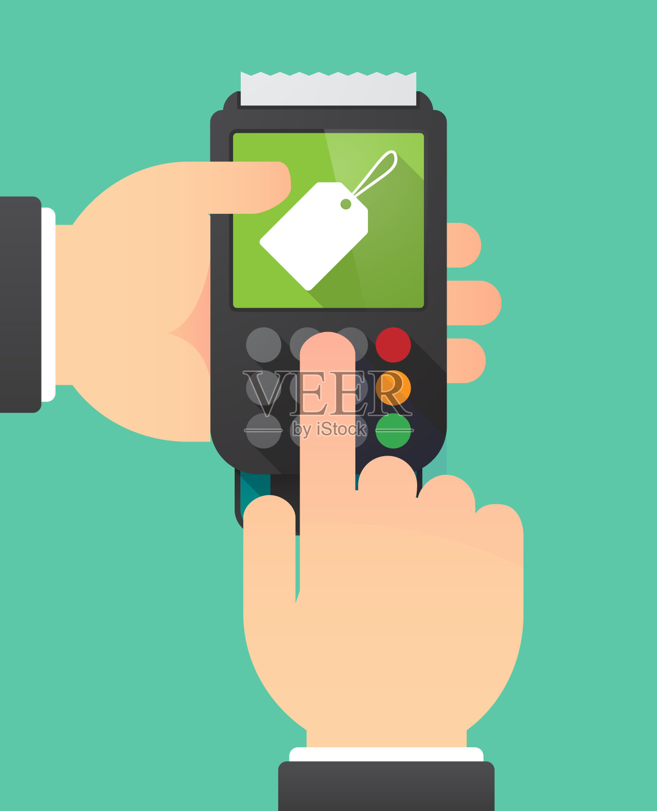 长阴影数据电话与标签插画图片素材