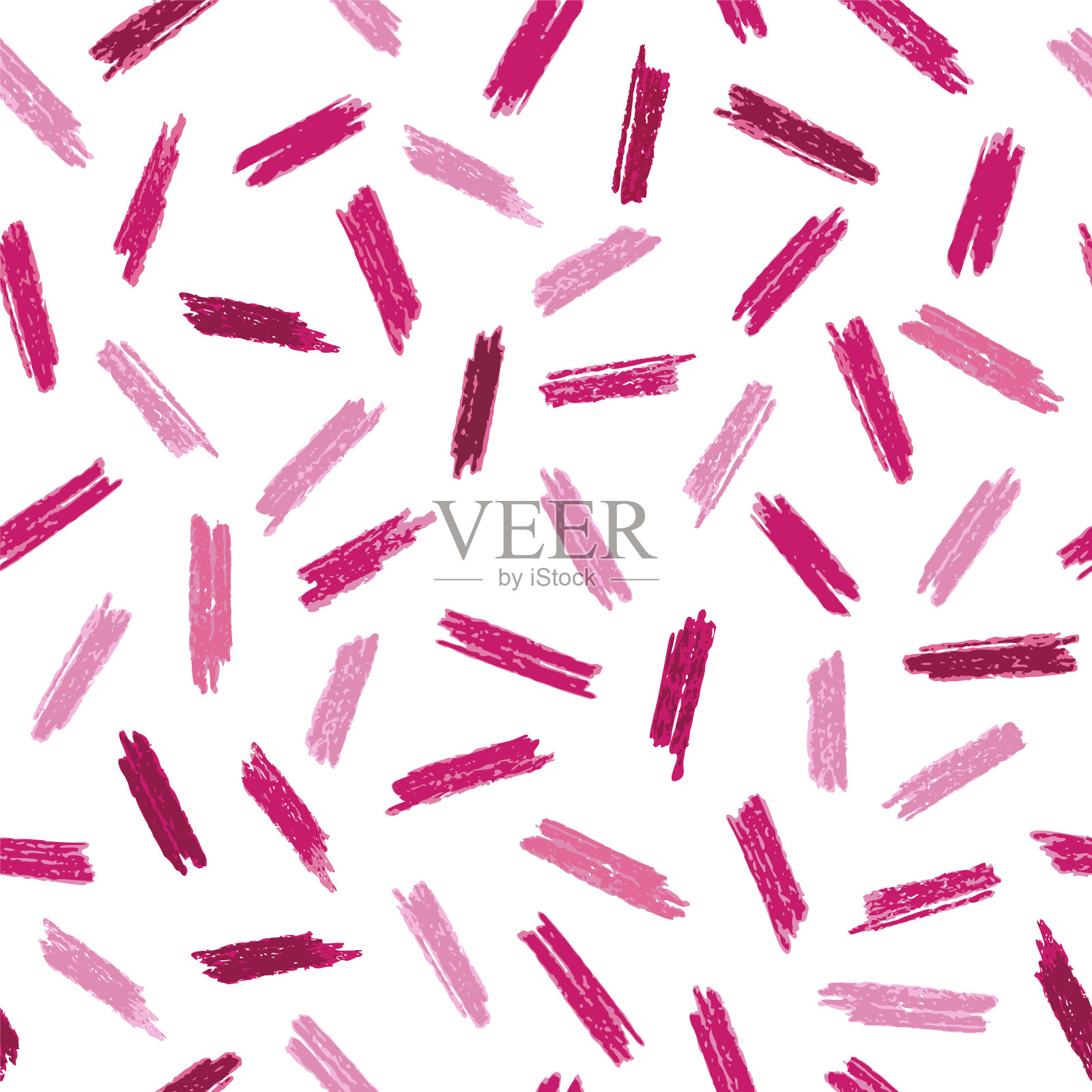 无缝模式与蓝色手画蜡笔笔画。插画图片素材