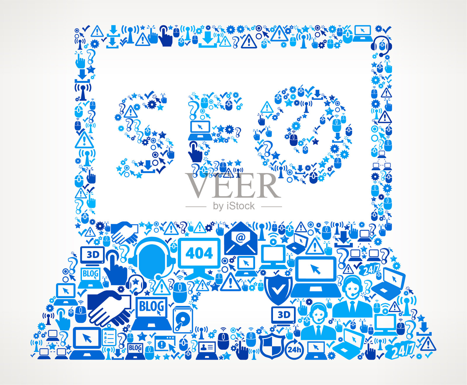 搜索引擎优化技术支持矢量图标模式插画图片素材