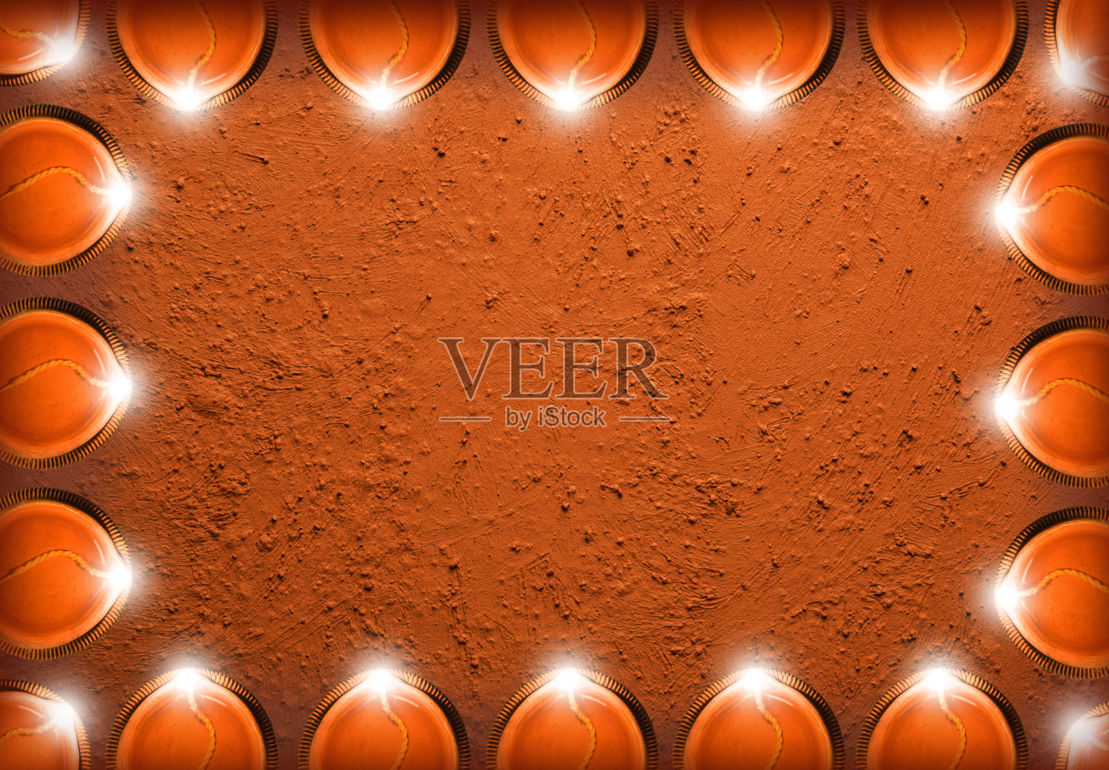 排灯节贺卡的库存照片显示照明的diya或油灯或短裤与copyspace照片摄影图片