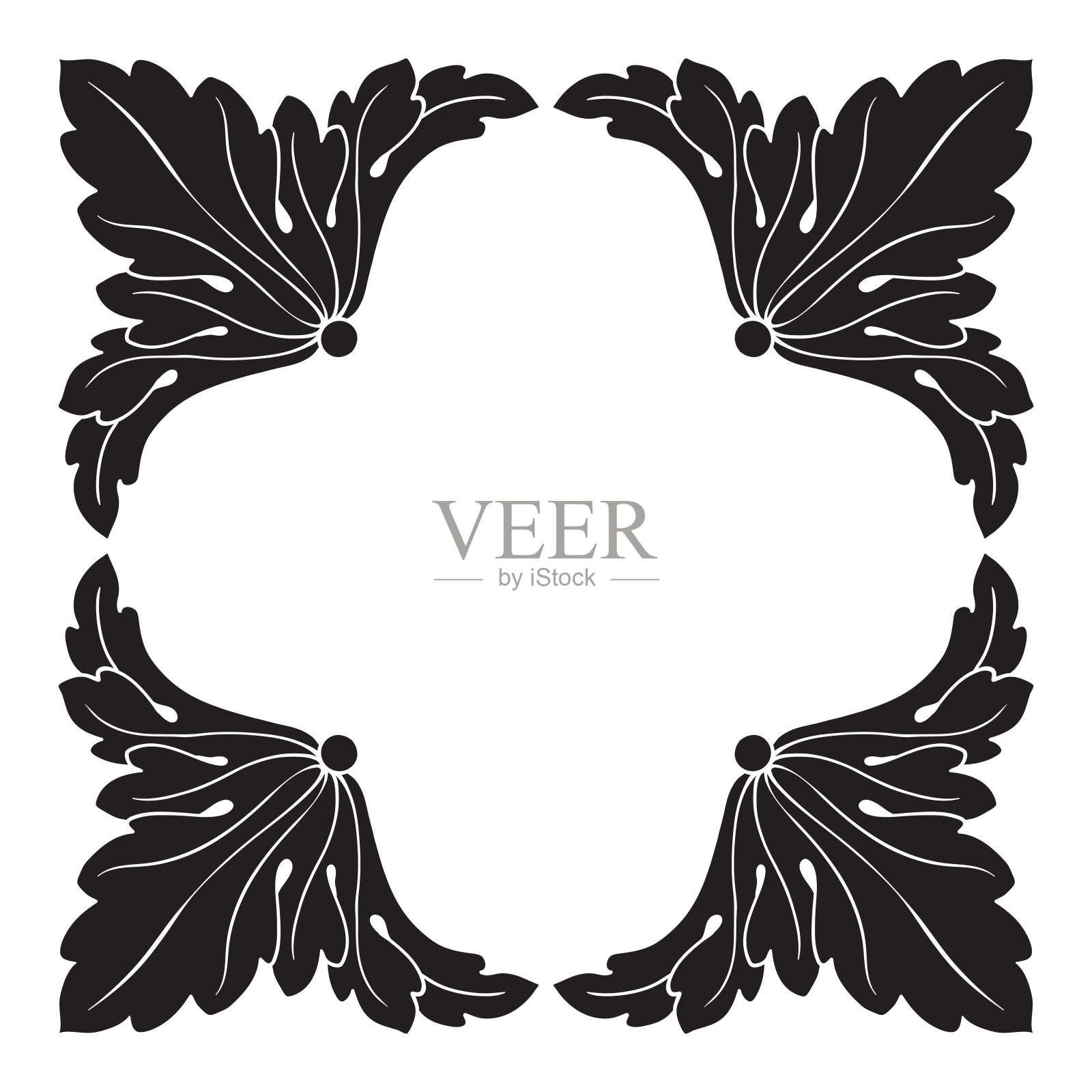 古典巴洛克式装饰向量插画图片素材