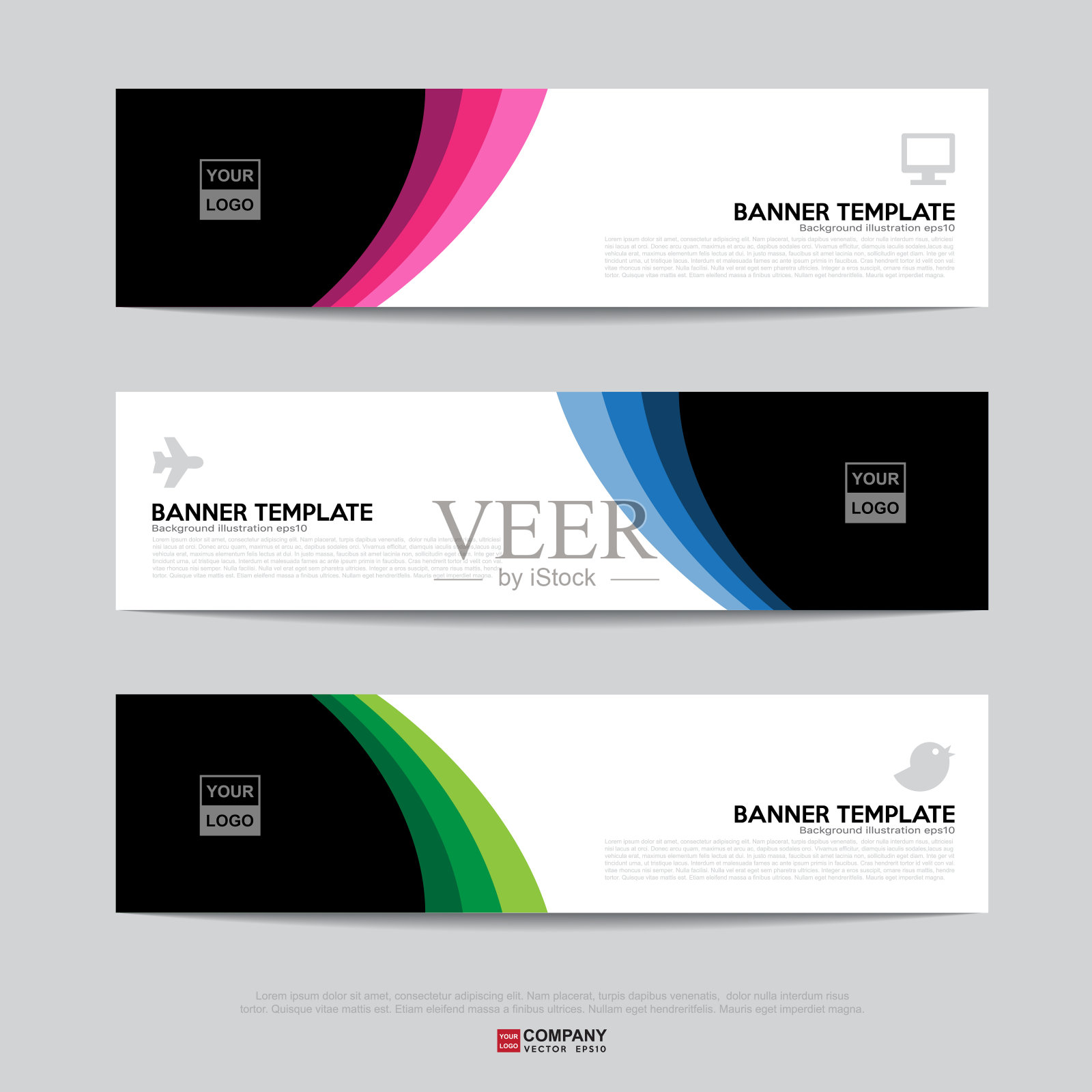 用于业务表示的横幅设计插画图片素材