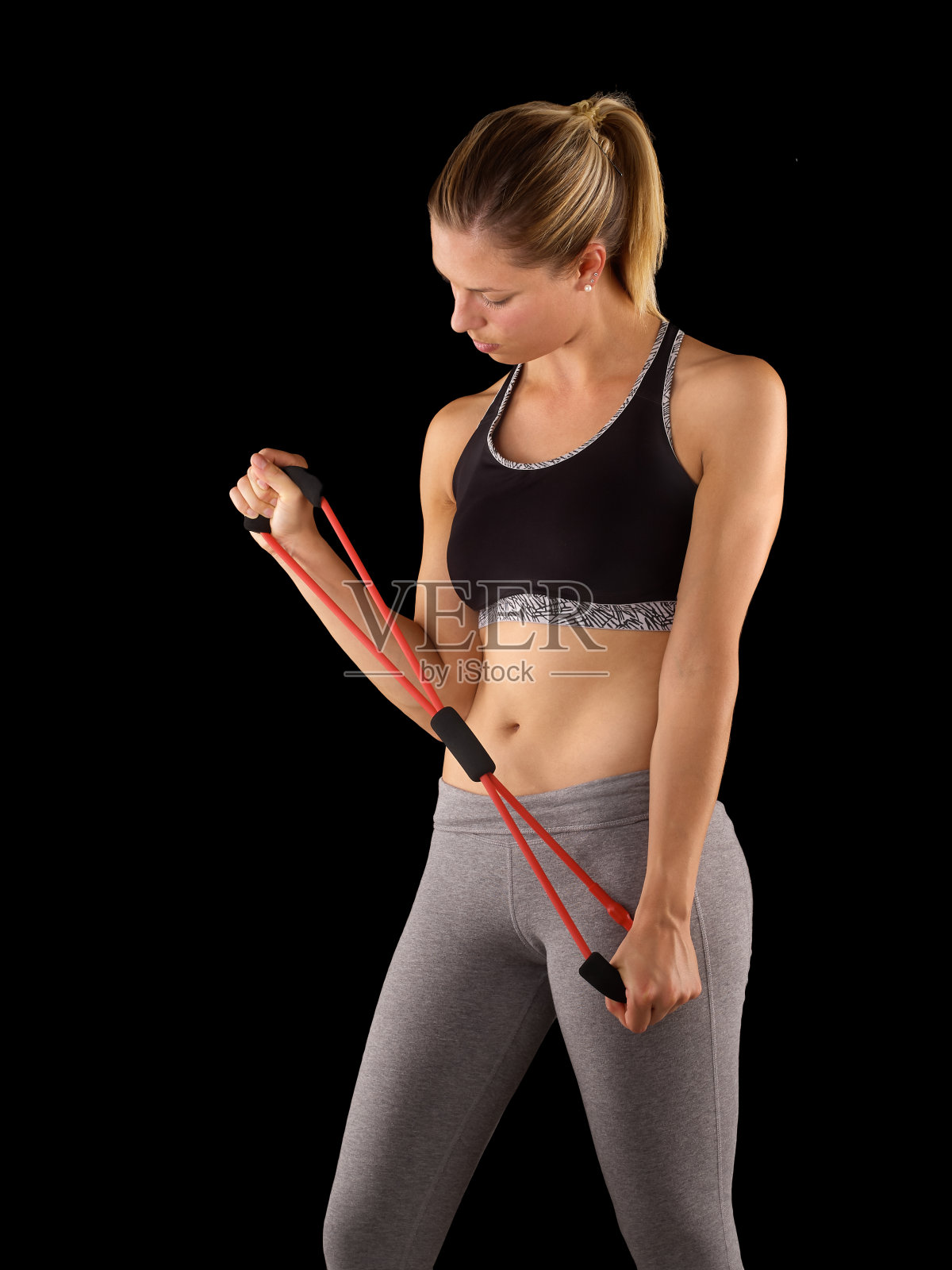 年轻女子锻炼身体有弹性照片摄影图片