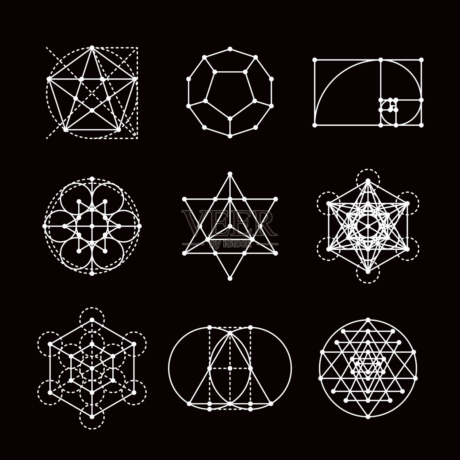 神圣几何图标集插画图片素材