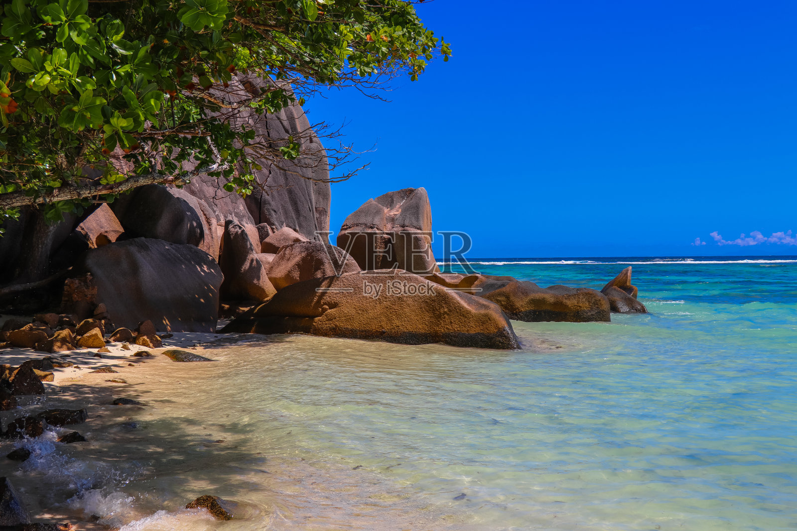 安斯源德银特天堂海滩-世界上最美丽的海滩。拉迪戈岛。印度洋。塞舌尔。东非照片摄影图片