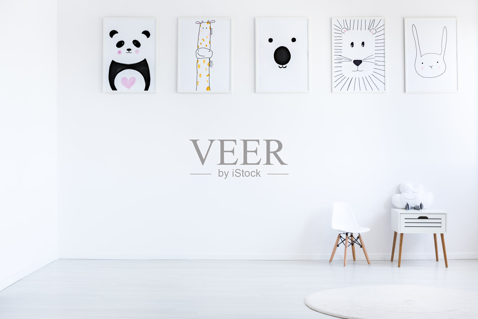 自闭症儿童卧室的海报照片摄影图片