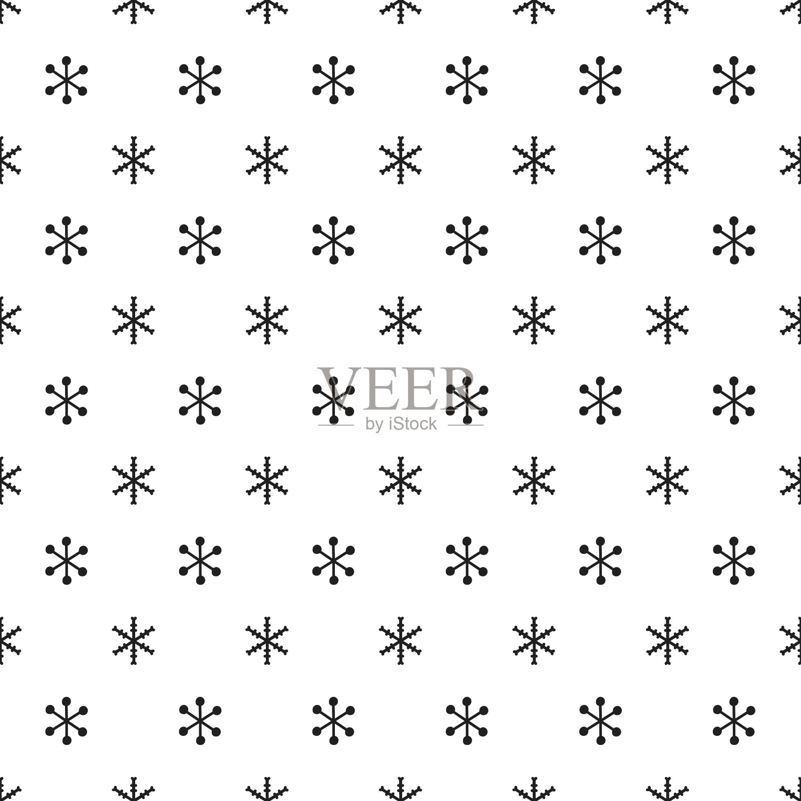 圣诞新年无缝图案与雪花。节日的背景。雪花。圣诞冬季时尚装饰。节日的纹理。手绘矢量插图。雪的模式。包装礼物纸插画图片素材