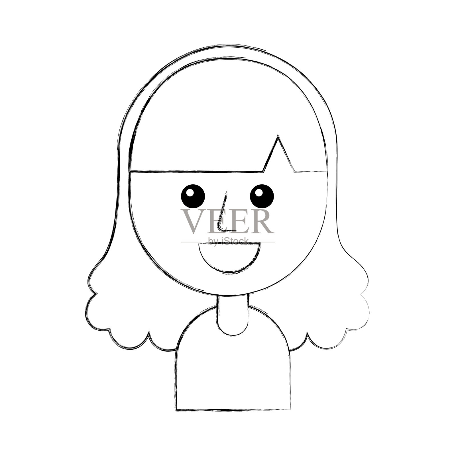 年轻有趣的少女肖像设计元素图片