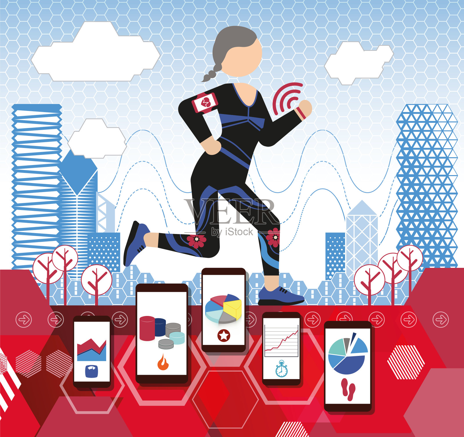 保持运行插画图片素材