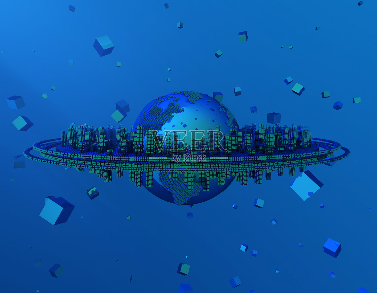 未来网络数据，数据传输，数据星球照片摄影图片