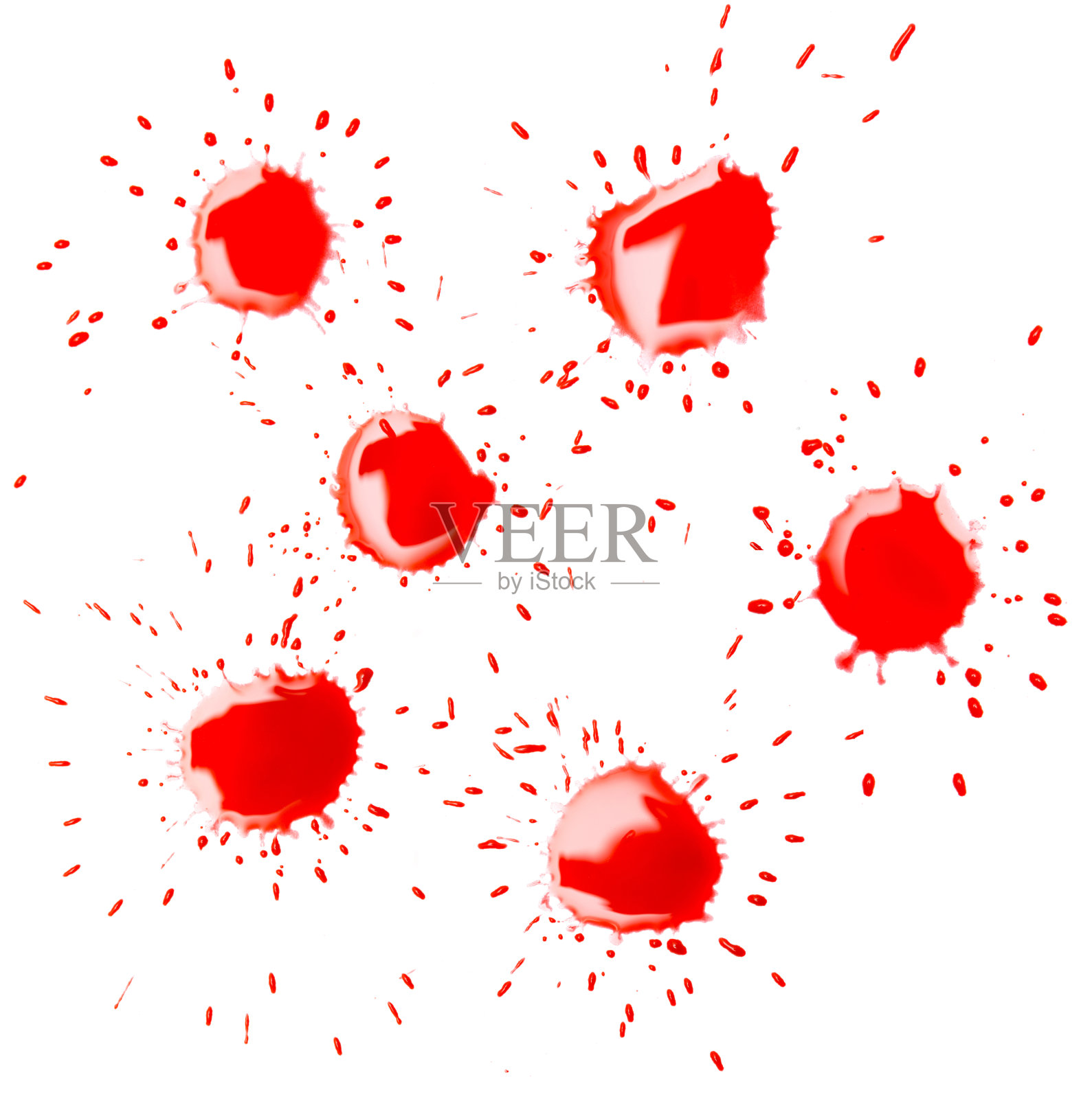 白色背景上的红色斑点照片摄影图片