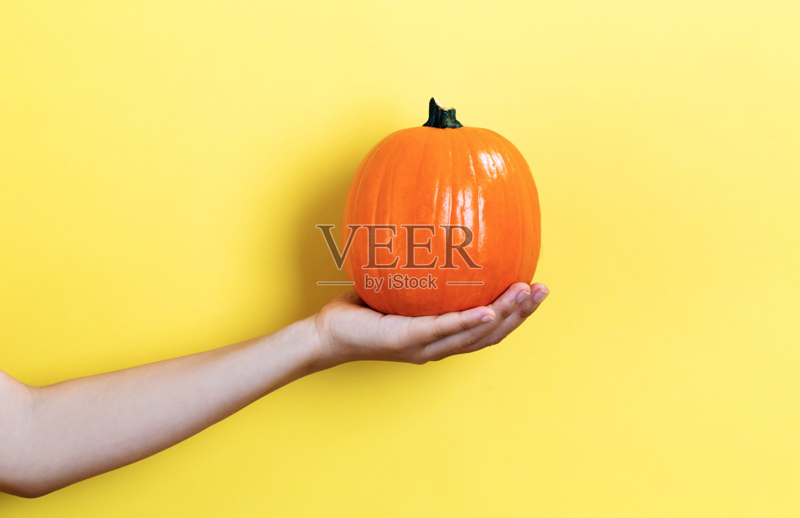 手里拿着南瓜的人照片摄影图片