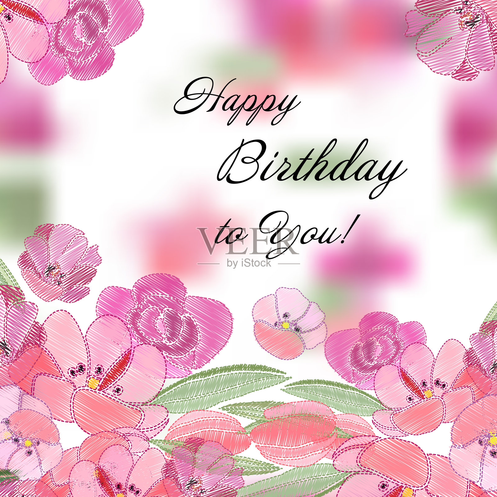 复古浪漫vector时尚花束。插画图片素材