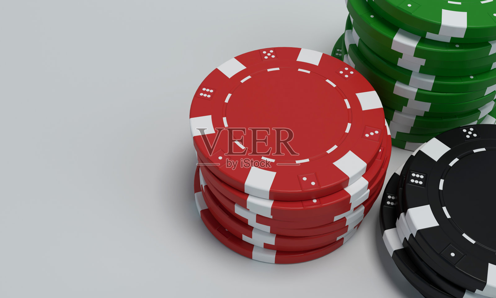 3d渲染扑克芯片隔离在白色背景照片摄影图片