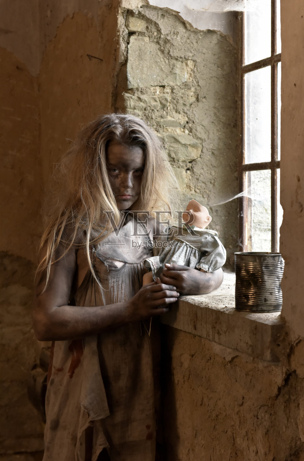 贫困儿童照片摄影图片