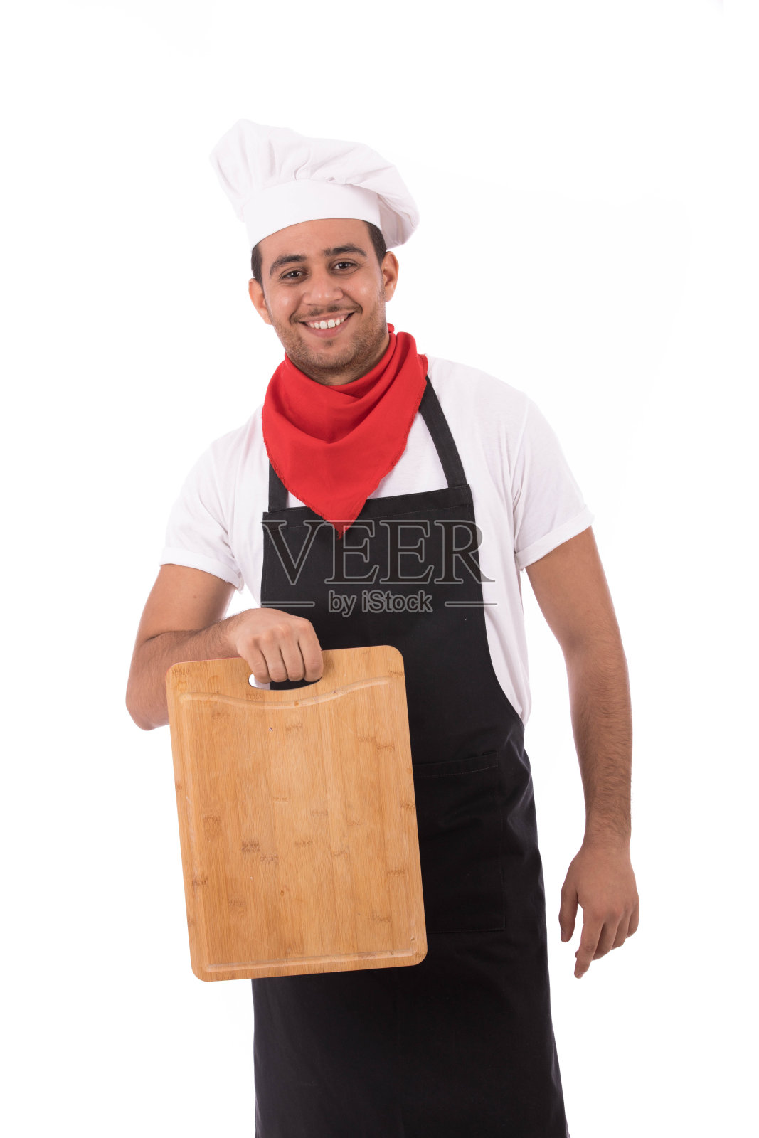 笑容满面的年轻厨师照片摄影图片