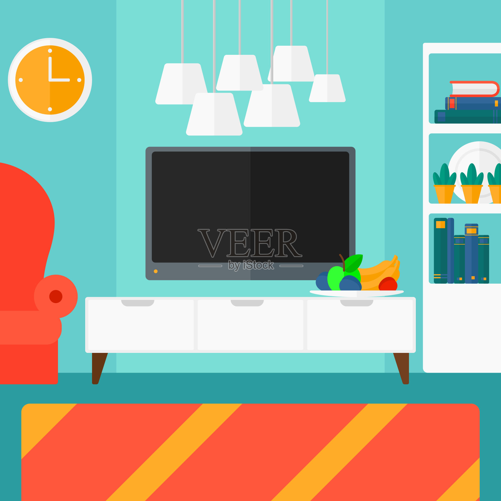 现代客厅的背景插画图片素材