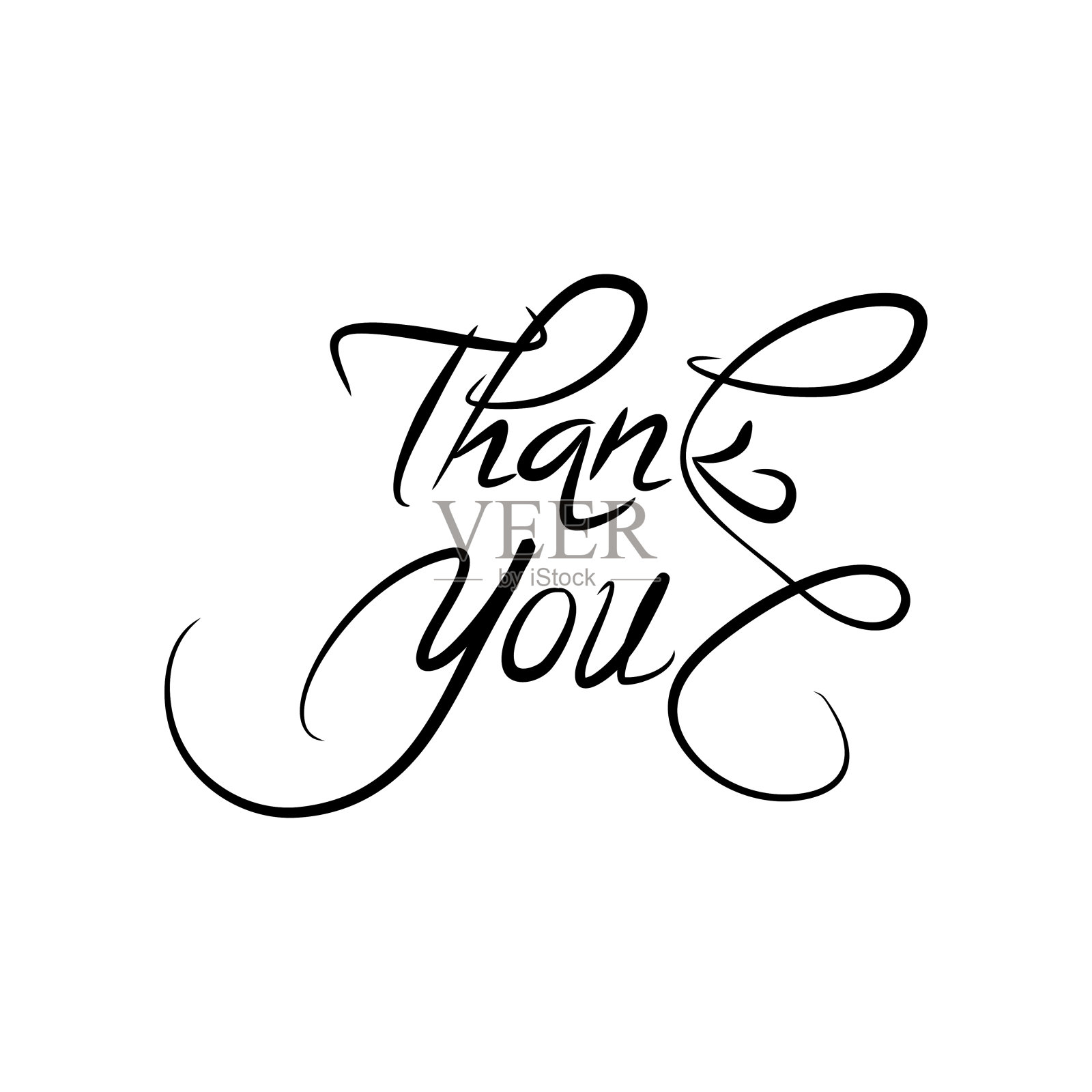 谢谢矢量插图。谢谢您的亲笔题词。插画图片素材