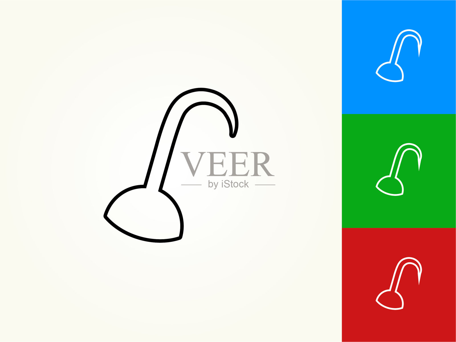 海盗钩黑色描边线性图标插画图片素材