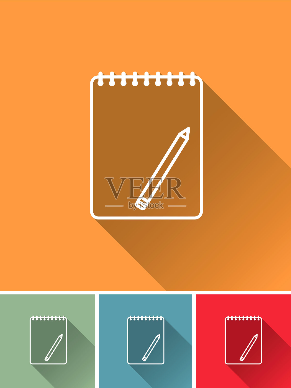 平面设计酒店图标:笔记本插画图片素材