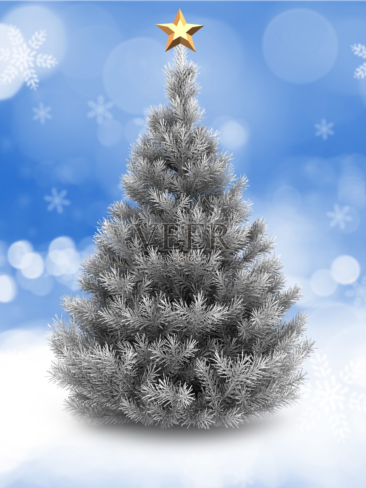 3d银色圣诞树照片摄影图片