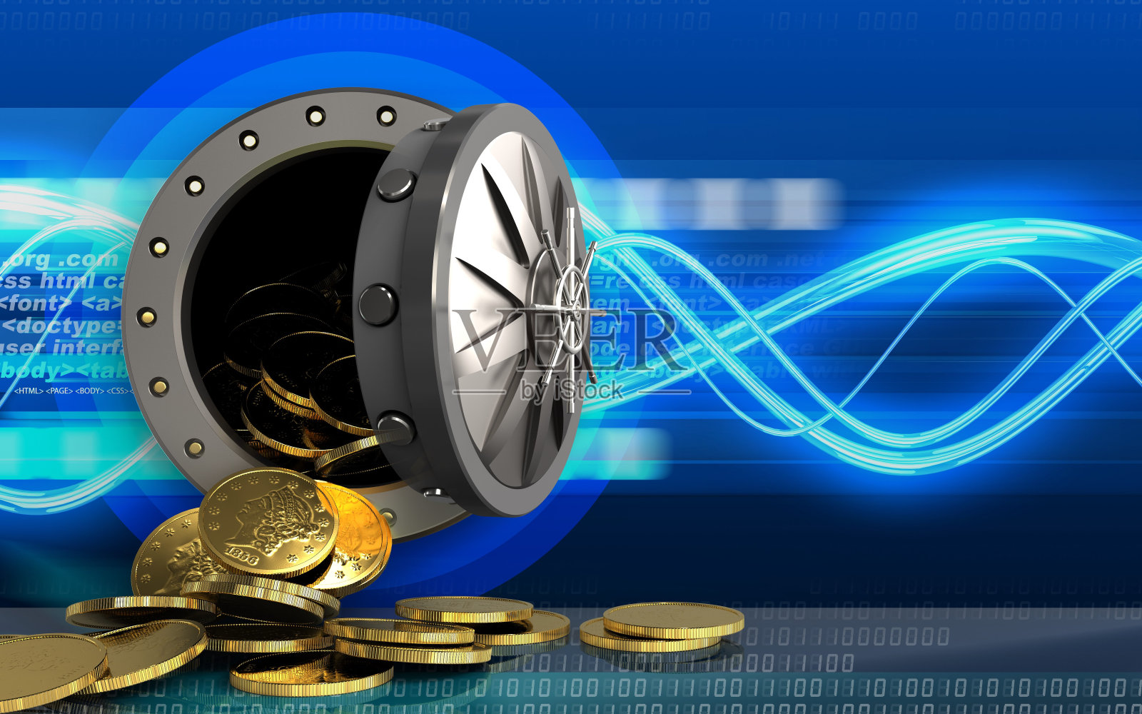 3d货币超越数字浪潮照片摄影图片