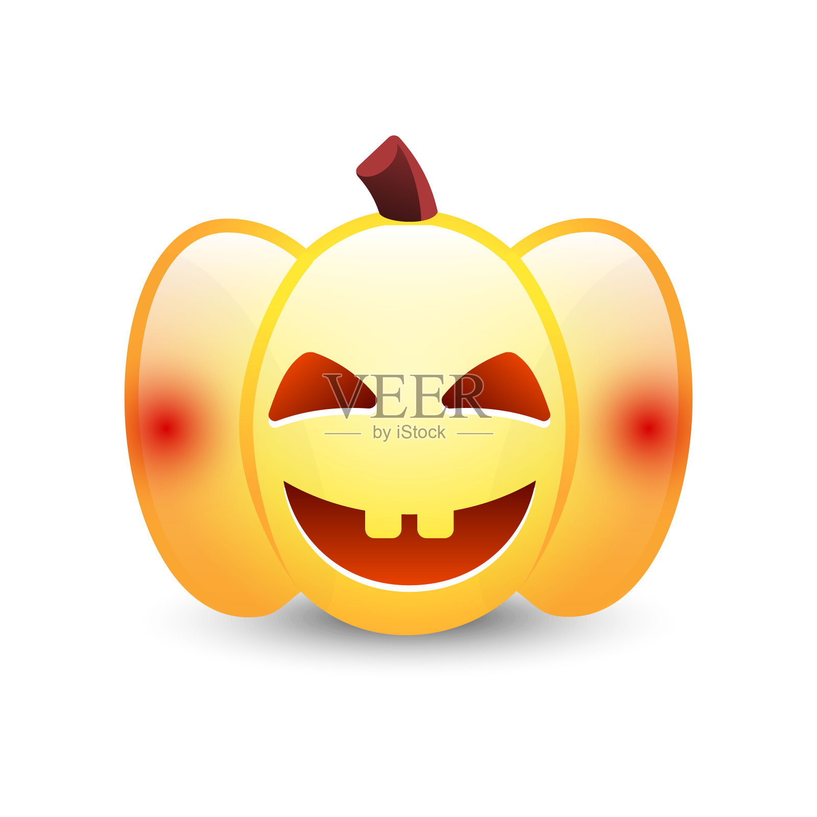 现实的矢量万圣节南瓜与蜡烛里面。万圣节南瓜孤立在白色背景上的笑脸设计元素图片