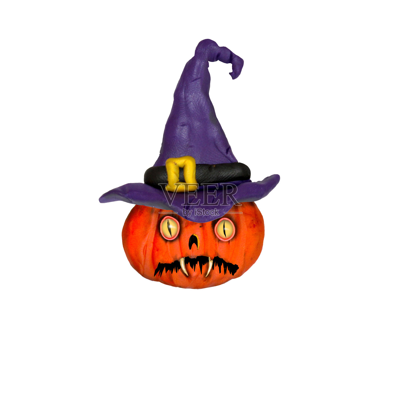 万圣节橡皮泥可怕的南瓜插画图片素材