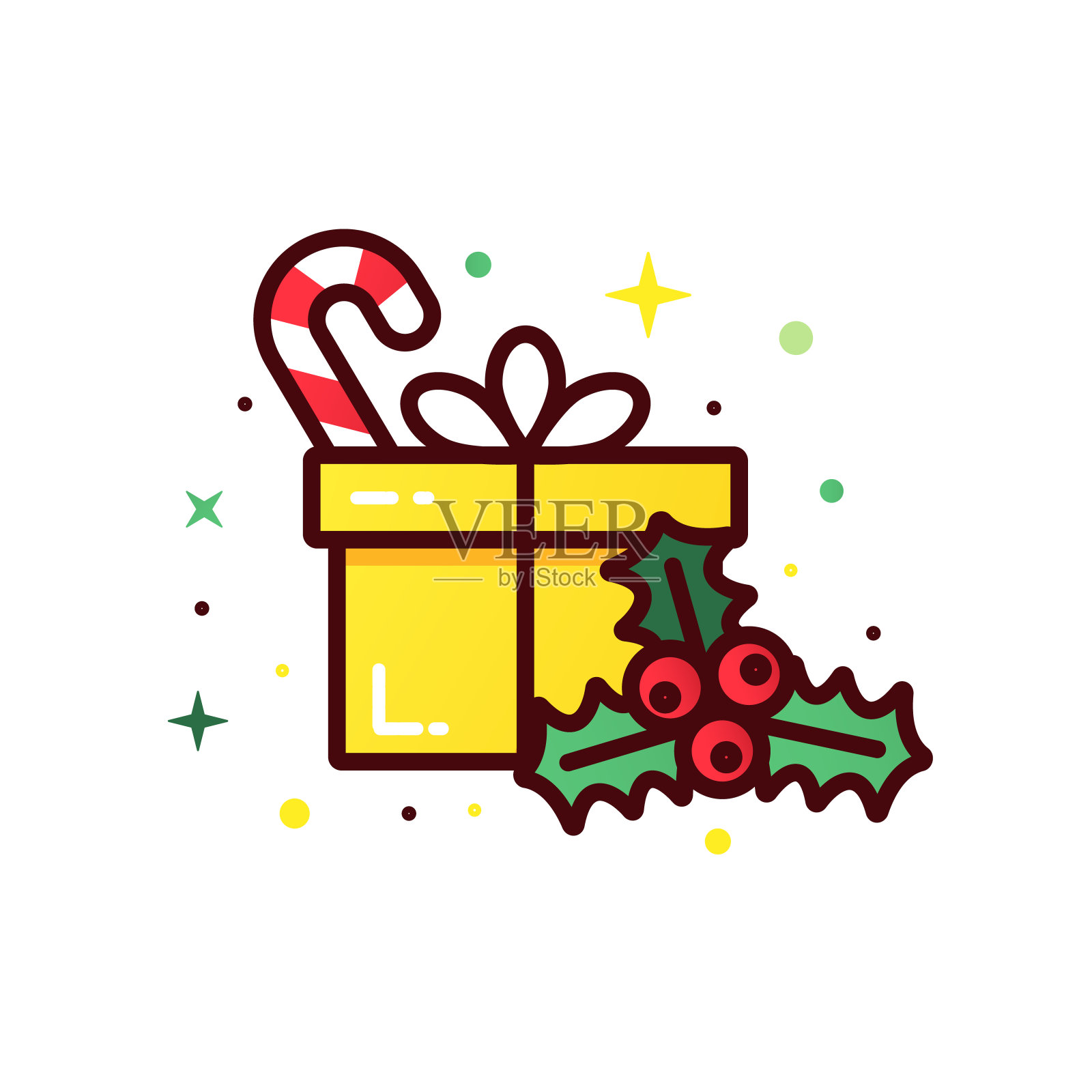 圣诞礼物盒插画图片素材