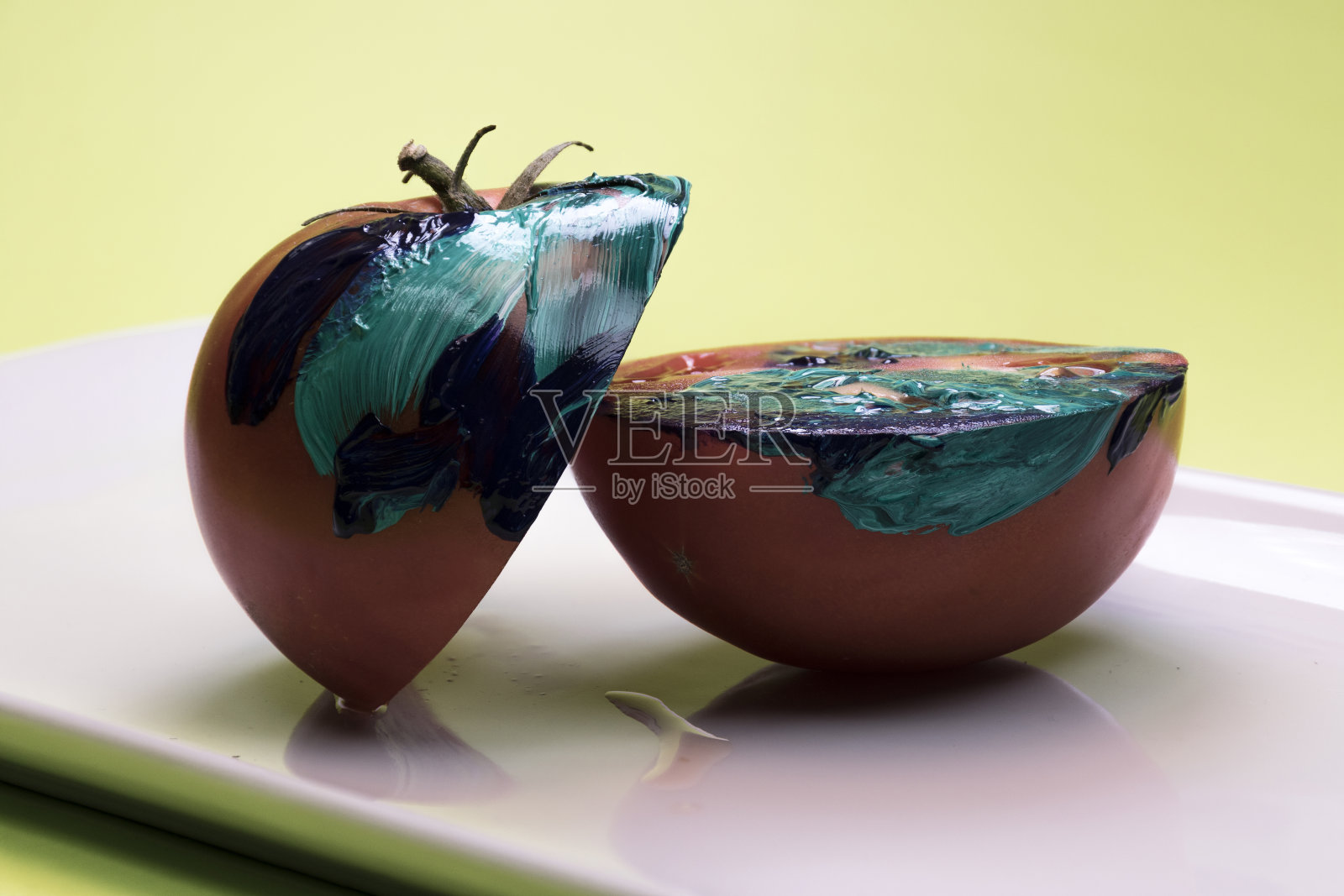 用全彩绘制的番茄细节照片摄影图片