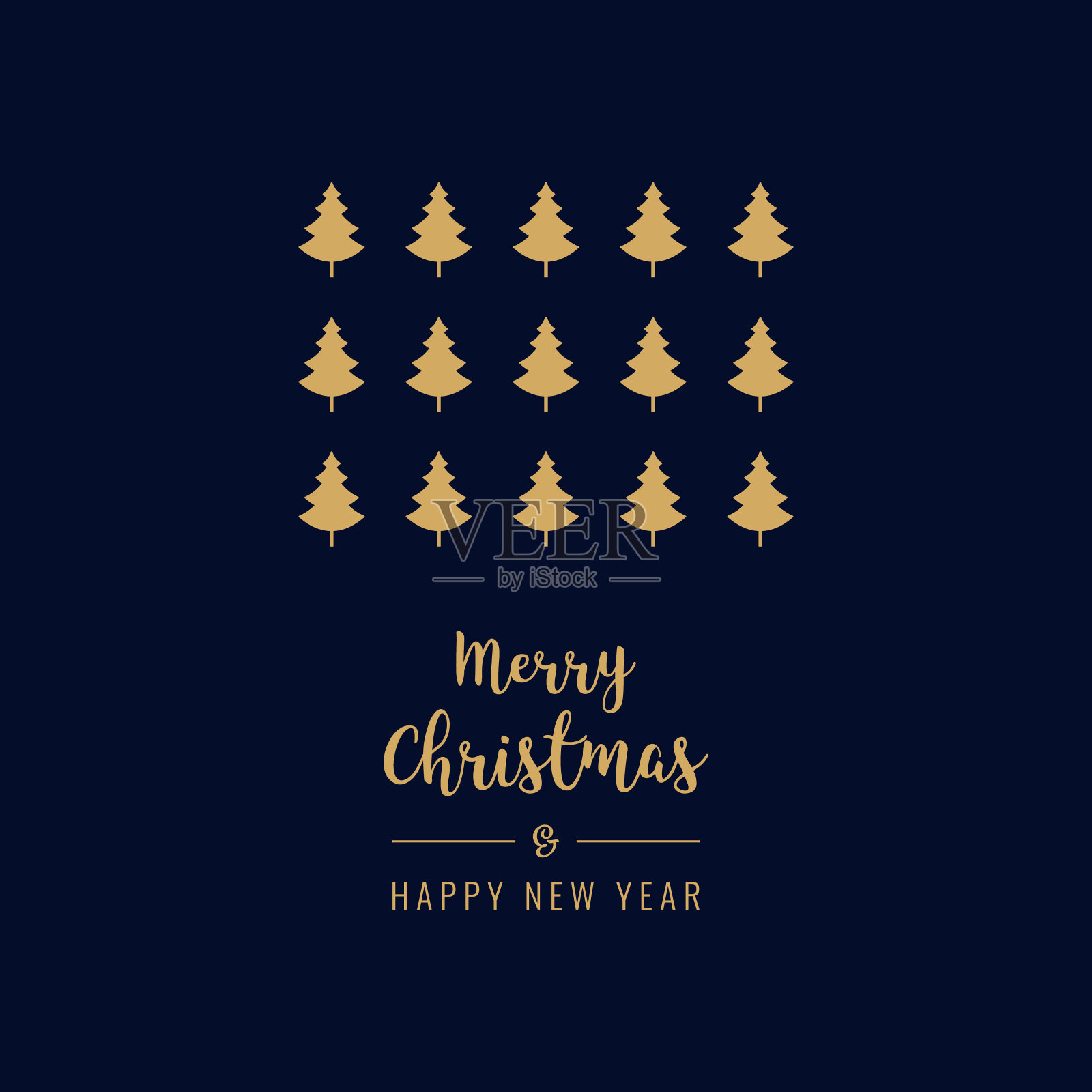 圣诞祝福类型卡金蓝色背景插画图片素材