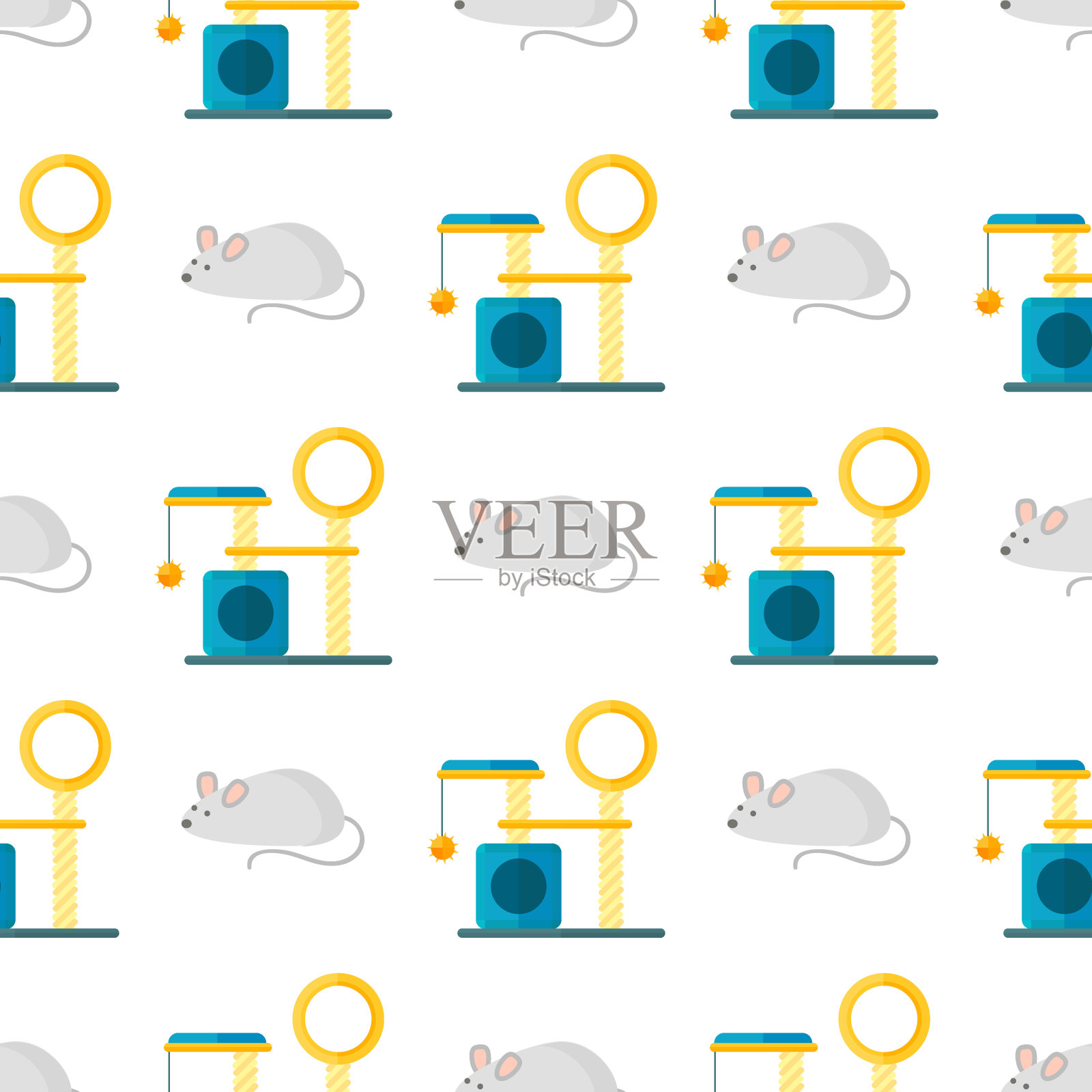 猫轻拍配件可爱的矢量动物图标插图插画图片素材