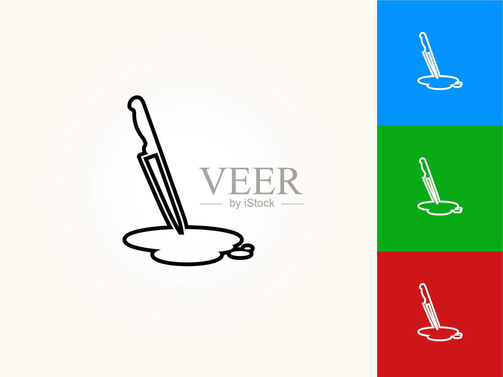 刀和血池黑色笔触线性图标插画图片素材