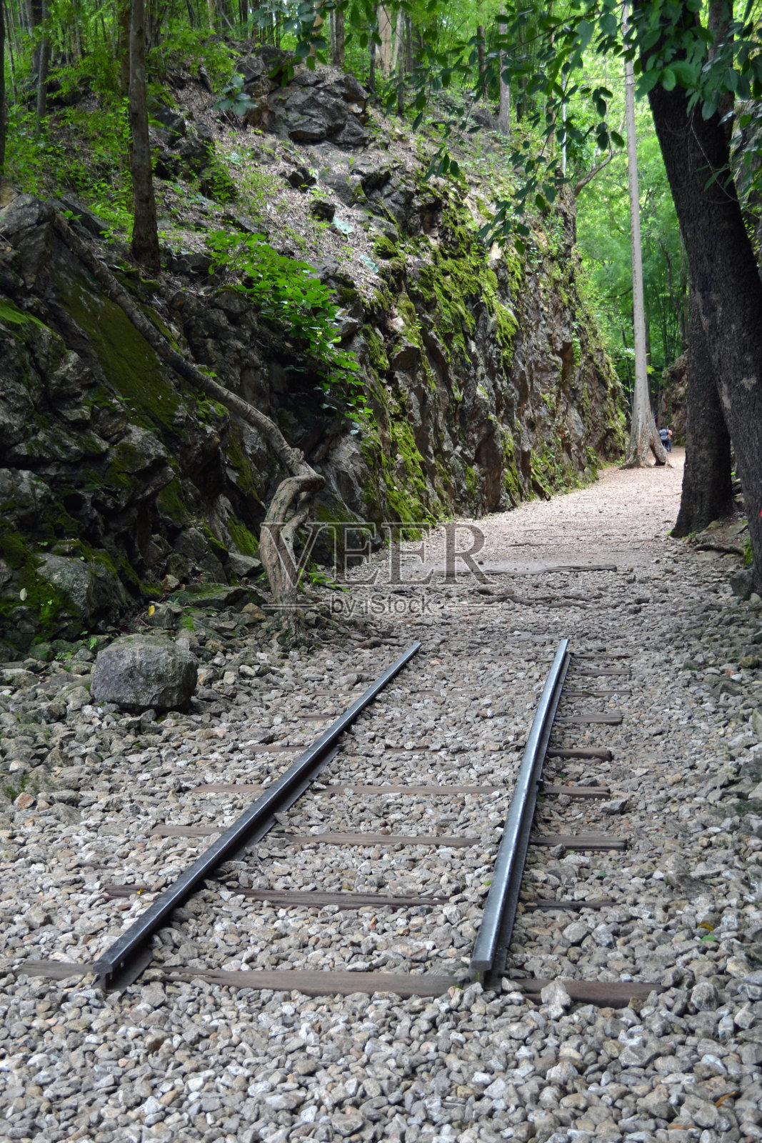 地狱火关口的纪念，作为泰国北碧的泰缅铁路的一部分照片摄影图片