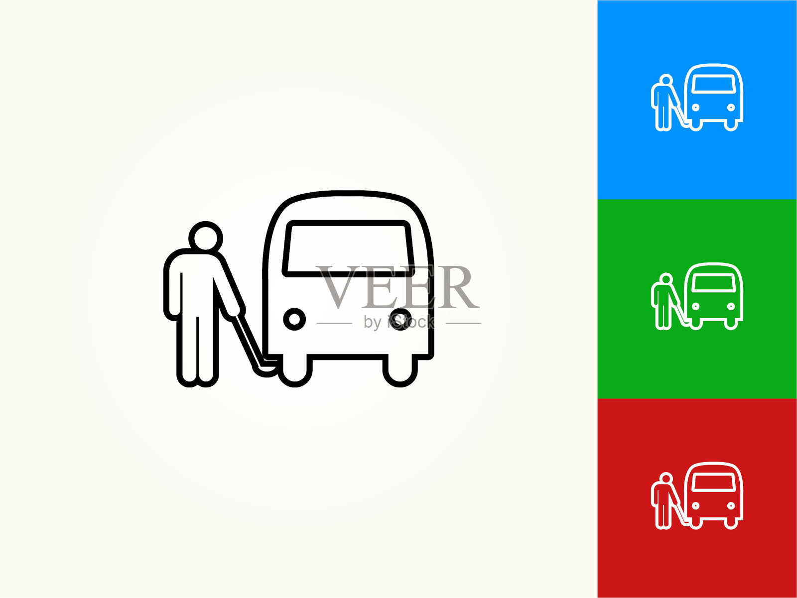 检查汽车黑色描边线性图标插画图片素材