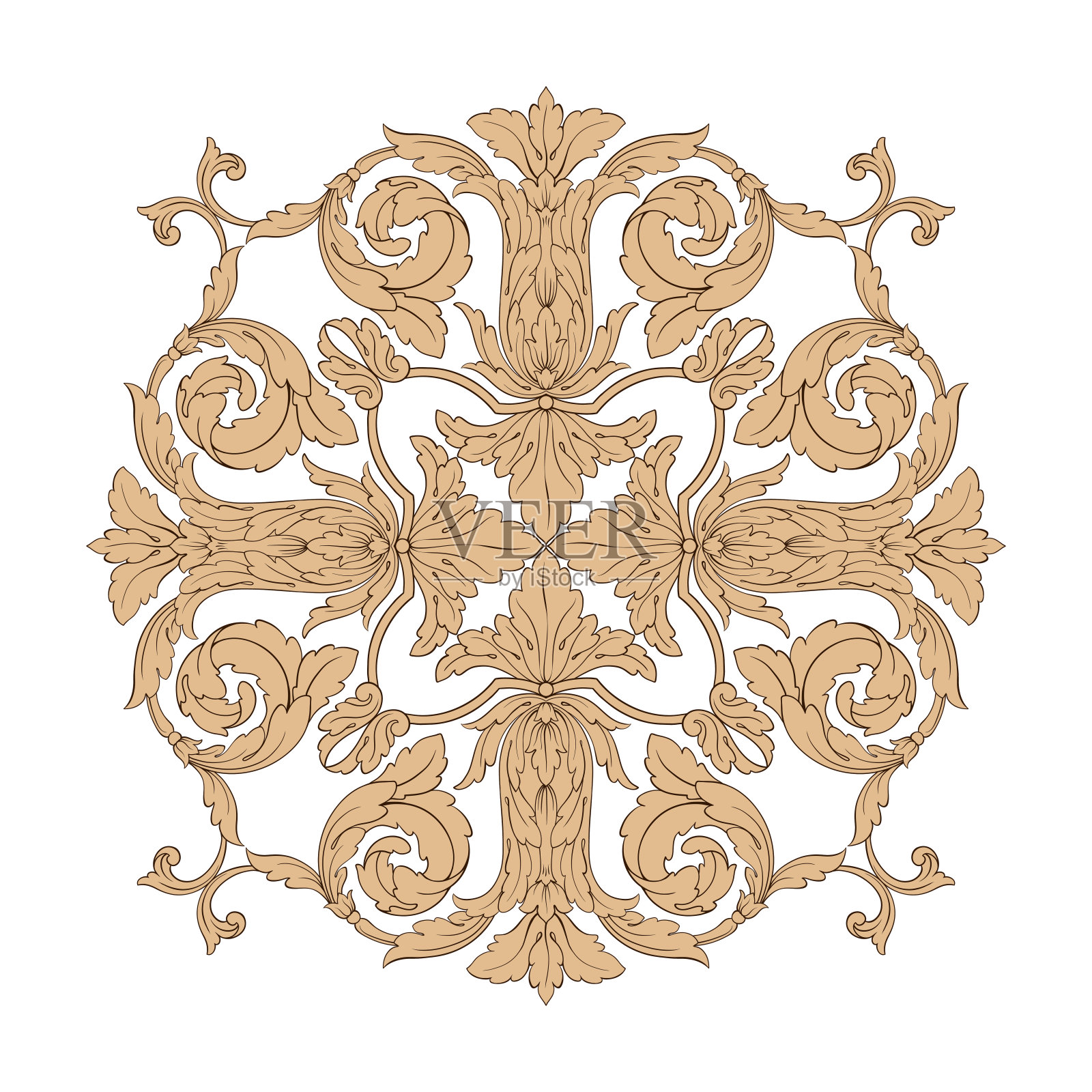 古典巴洛克式装饰向量插画图片素材