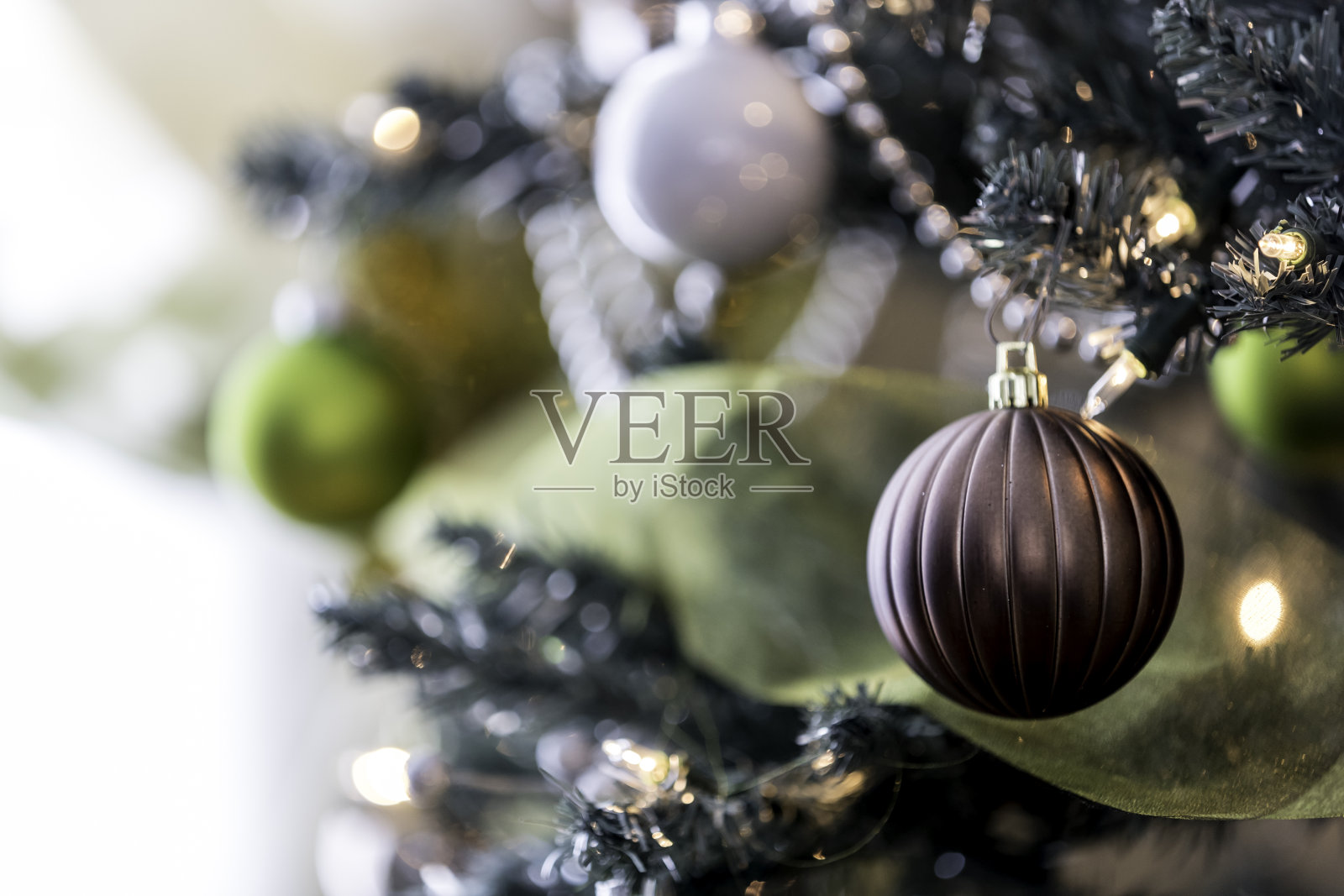 圣诞树的背景和装饰照片摄影图片