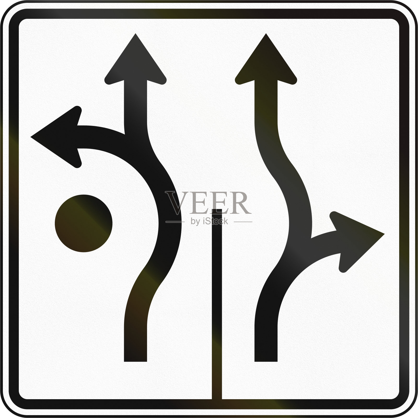 美国MUTCD路标-允许在车道上转弯设计元素图片