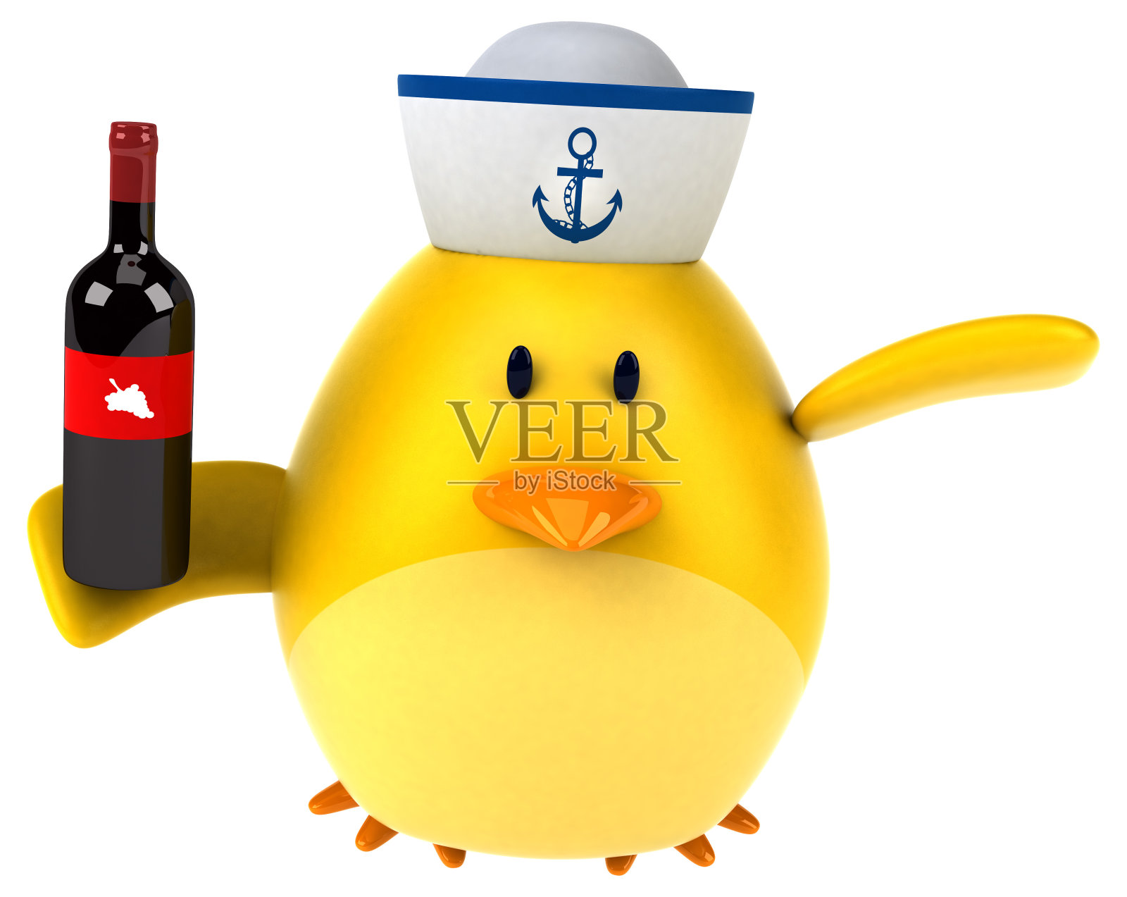 黄色的鸟- 3D插图照片摄影图片