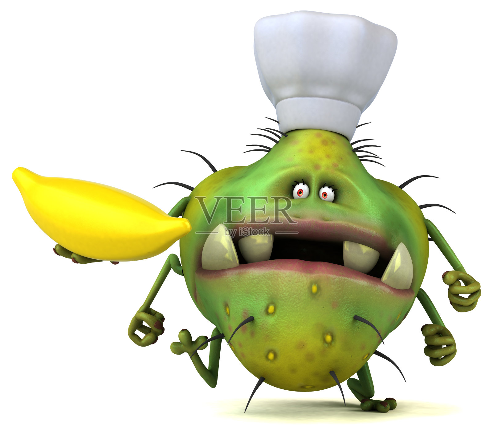 有趣的细菌- 3D插图照片摄影图片