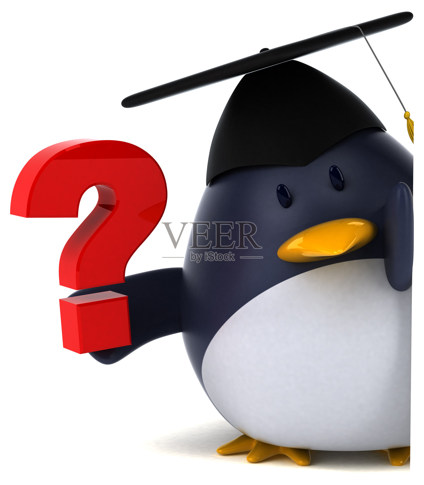 有趣的企鹅- 3D插图照片摄影图片