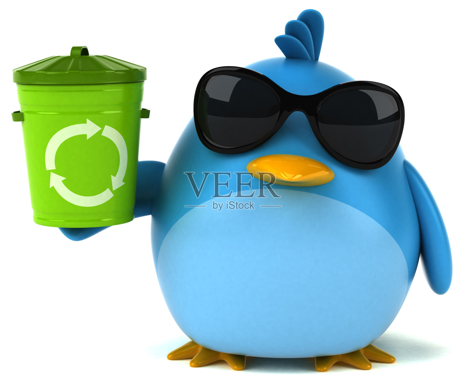 蓝鸟- 3D插图照片摄影图片