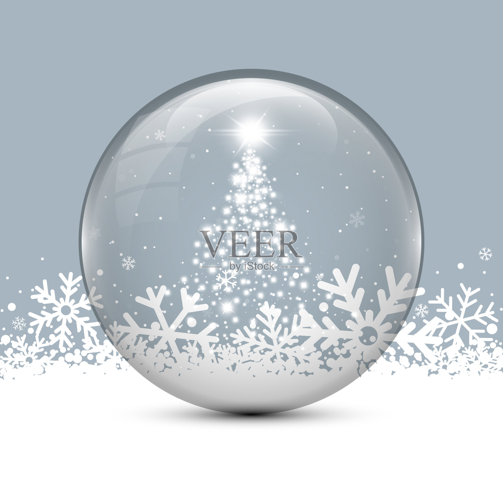 圣诞雪花玻璃球插画图片素材