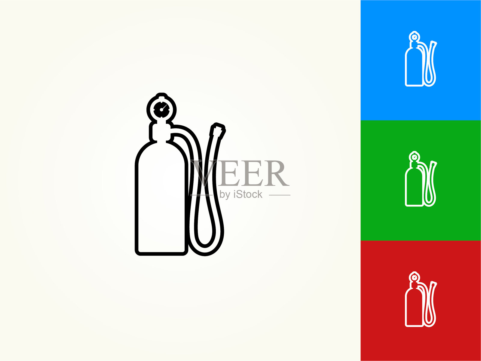 空气罐黑色描边线性图标插画图片素材