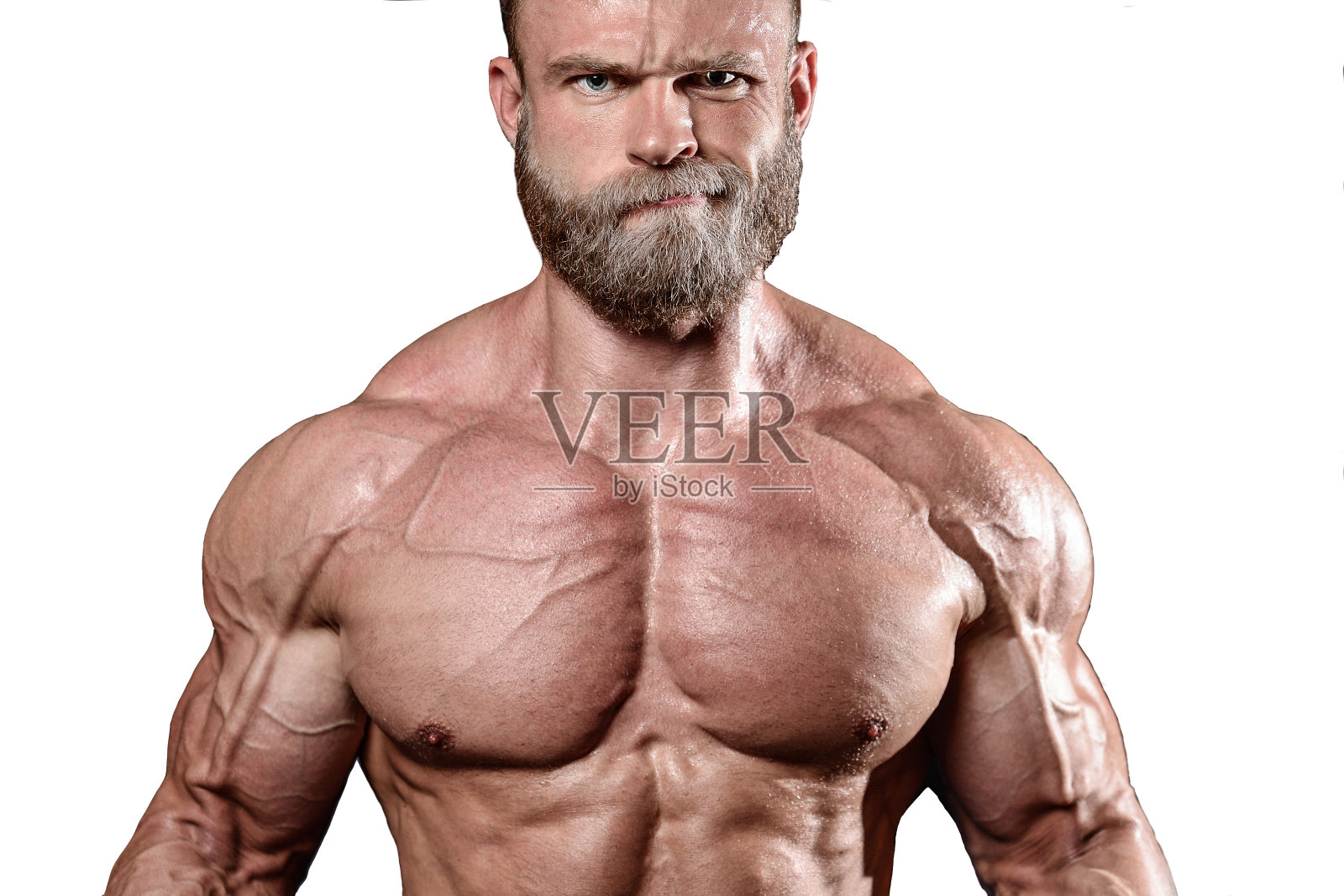 健身房背景上一个帅哥的肖像照片摄影图片